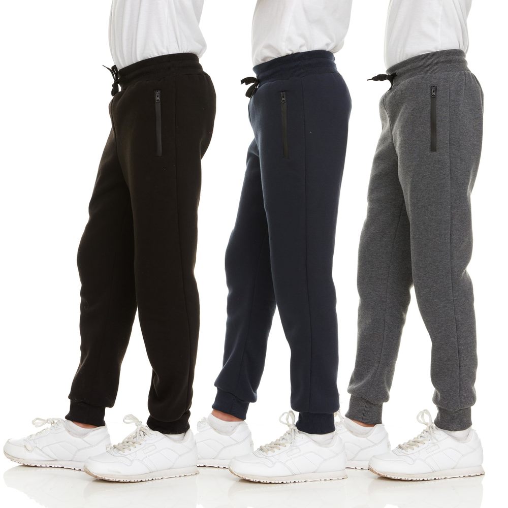 NEW PURE CHAMP 3Pk Boys Sweatpants Fleece Athletic Workout Kids Clothes Boys Jog